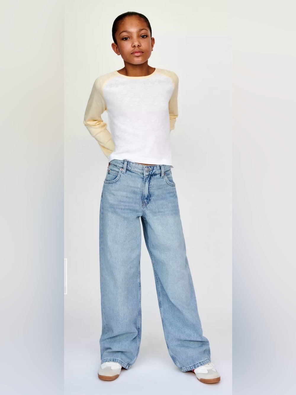 Zara Girls 11/12 Wide-Leg Baggy Light Blue Denim Jeans